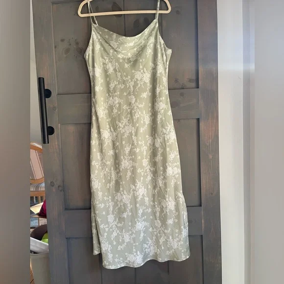 Mila Midi Dress by Altar'd State Sage Green Floral Dress - Picture 5 of 9